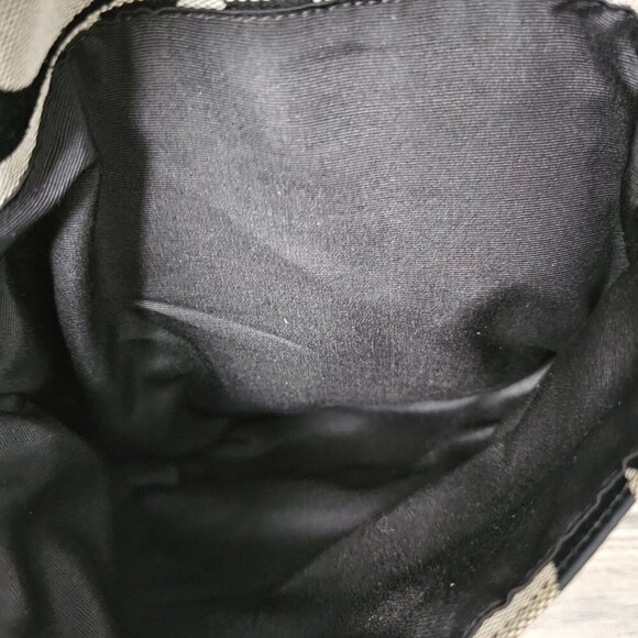 Coach SIGNATURE STRIPE Duffle Canvas Black Shoulder Crossbody Bag F21905 COA - Picture 7 of 14